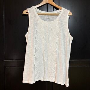 Talbots white sleeveless top, Size L
